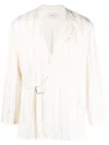 Commas Check-print Buckle-fastening Blazer In Nude