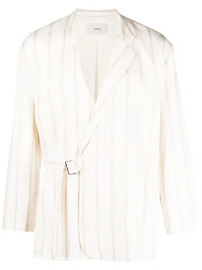 Commas Check-print Buckle-fastening Blazer In Nude