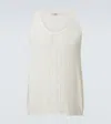 Commas Cotton And Linen Tank Top In White