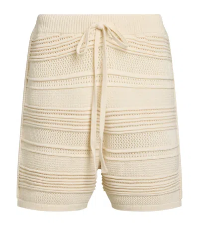 Commas Cotton-blend Crochet Shorts In Neutral