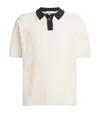 Commas Cotton-blend Pointelle Knit Polo Shirt In White