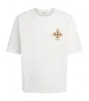 Commas Cotton Floral Embroidery T-shirt In White