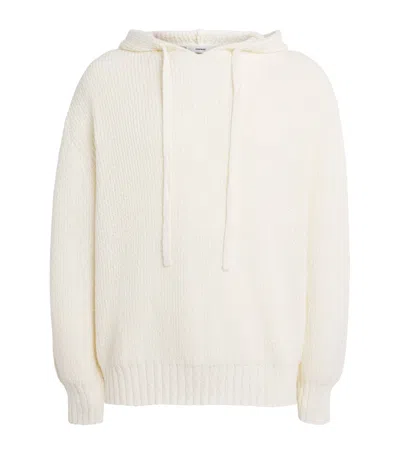 Commas Cotton Knit Hoodie In White