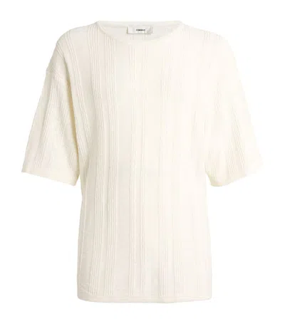 Commas Cotton-linen Short-sleeved Sweater In White