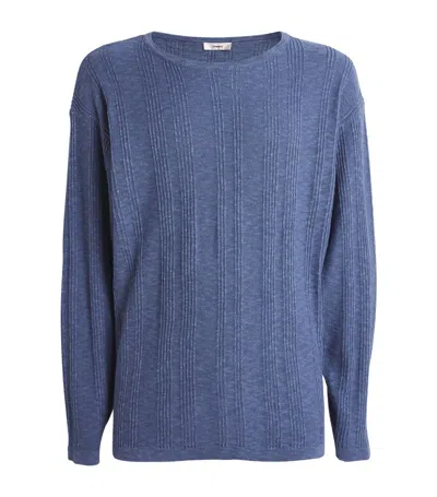 Commas Cotton-linen Sweater In Blue