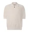 Commas Cotton Textured-knit Polo Shirt In White