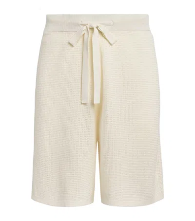 Commas Cotton-hemp Crochet Shorts In Neutral