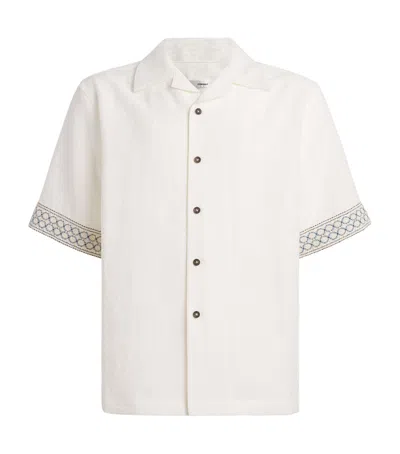 Commas Crochet-trim Short-sleeve Shirt In Neutral