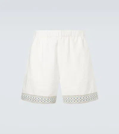 Commas Crochet-trimmed Bermuda Shorts In White
