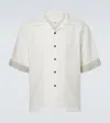 Commas Embroidered-cuff Short-sleeve Shirt In White