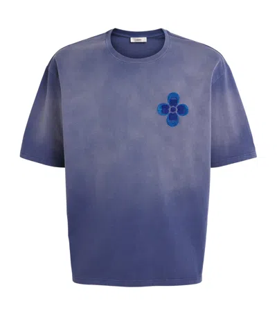Commas Dégradé Embroidered T-shirt In Blue