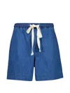 Commas Drawstring Denim Shorts In Blue