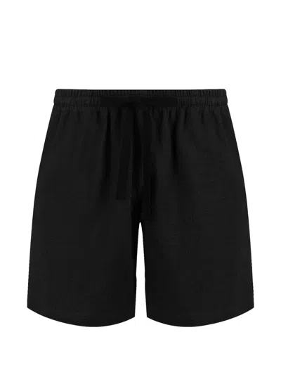Commas Drawstring-waist Linen Shorts In Black