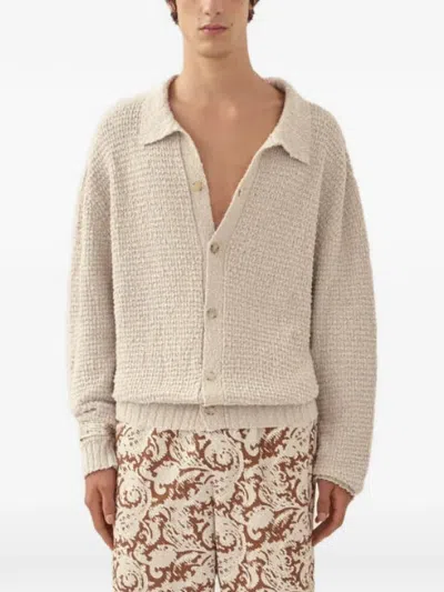 Commas Drop-shoulder Waffle-knit Cardigan In Multi