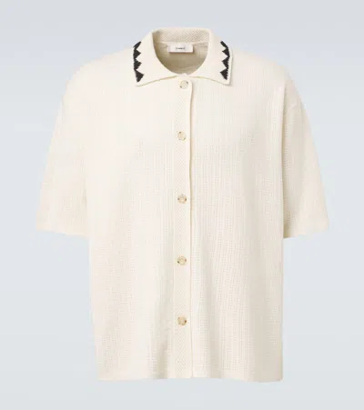 Commas Embroidered Crochet Cotton-blend Top In Neutral