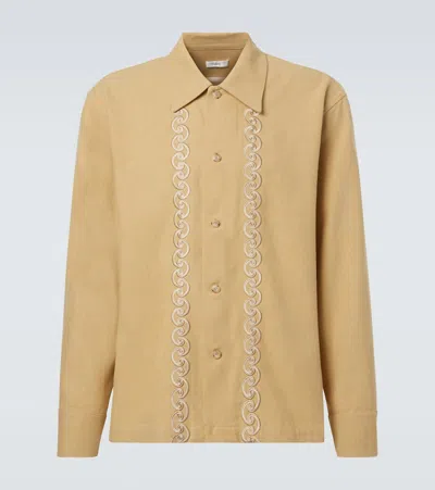Commas Embroidered Overshirt In Brown