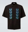Commas Embroidered Shirt In Brown