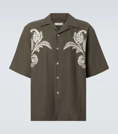 Commas Embroidered Shirt In Brown