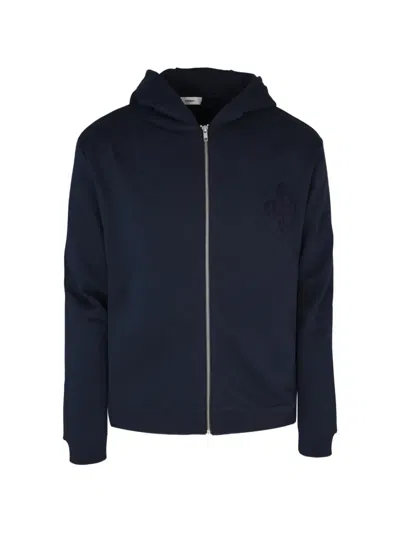 Commas Embroidered Zip-up Hoodie In Blue