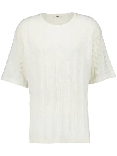 Commas Off-white Tuck Stitch T-shirt In Neutrals