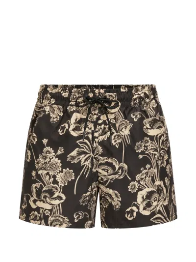 Commas Floral-print Swim Shorts In Multi