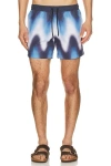 Commas Gradient Wave Classic Swim Short In Blue