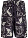 Commas Graphic-print Shorts In Black