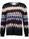 Commas Crewneck Jacquard Sweater In Blue
