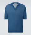 Commas Fine-knit Polo Shirt In Blue