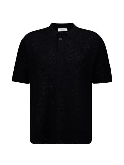 Commas Knitted Polo Shirt In Black