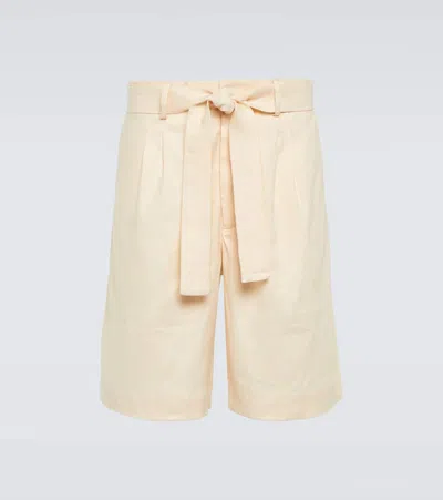 Commas Linen-blend Twill Bermuda Shorts In White