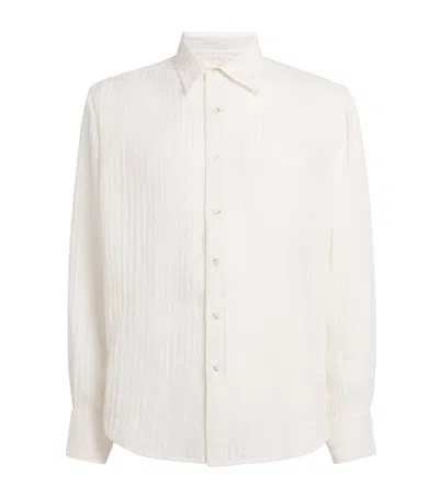Commas Linen-cotton-blend Stripe Shirt In Neutral