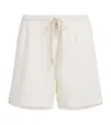 Commas Linen Drawstring Shorts In White