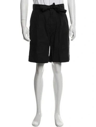 Pre-owned Commas Linen Flat Front Shorts In Black