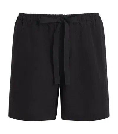 Commas Linen Lounge Shorts In Black