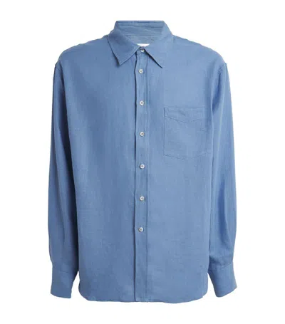 Commas Linen Relaxed Shirt In Blue