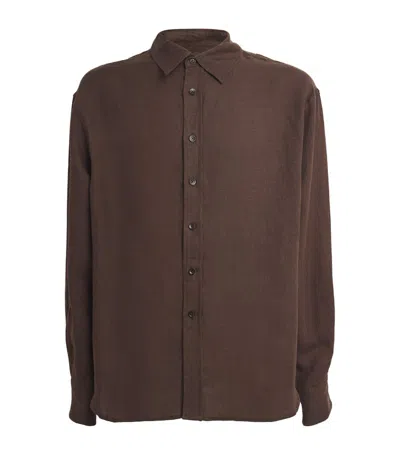 Commas Linen Relaxed Shirt In Brown