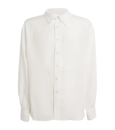 Commas Linen Relaxed Shirt In White