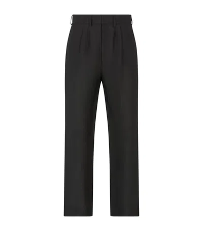 Commas Linen Wide-leg Trousers In Black