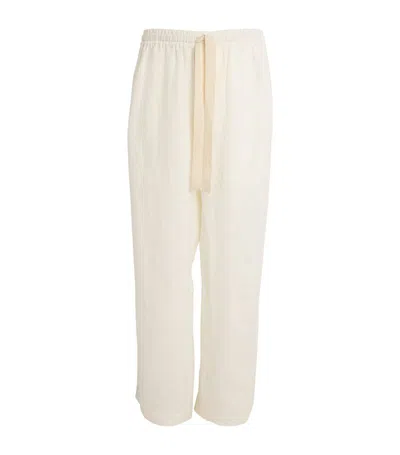 Commas Linen Wide-leg Pants In White