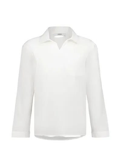 Commas Long-sleeve Smock T-shirt In White