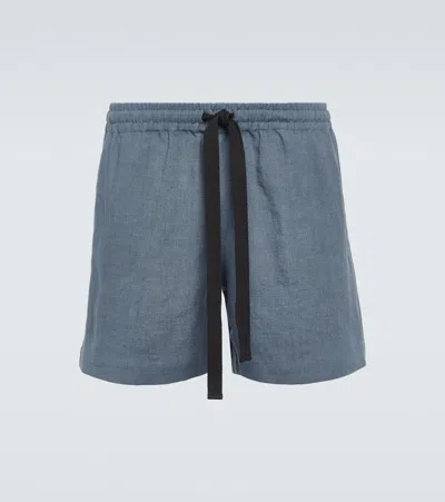 Commas Lounge Linen Shorts In Blau
