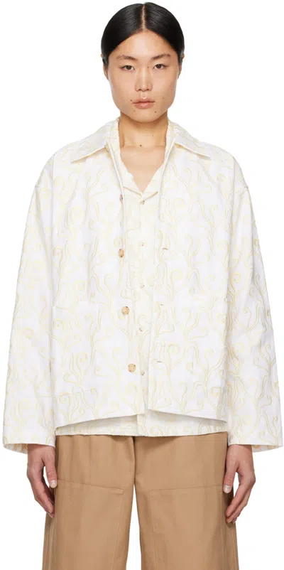 Commas Off-white Embroidered Currents Jacket