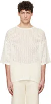 Commas Off-white Pointelle Knit T-shirt In Off White
