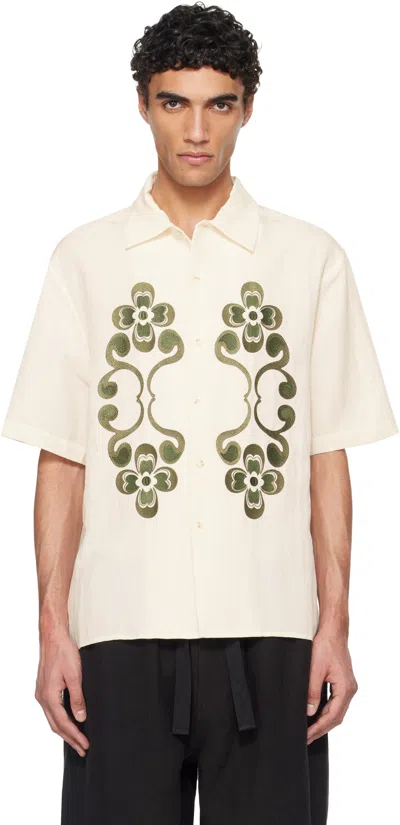COMMAS OFF-WHITE REFLECTION EMBROIDERED OVERSIZED SHIRT