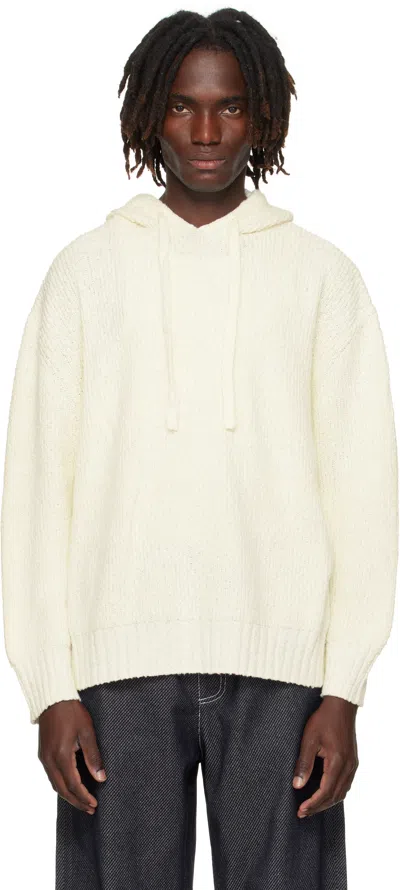 Commas Off-white Relaxed Knit Hoodie