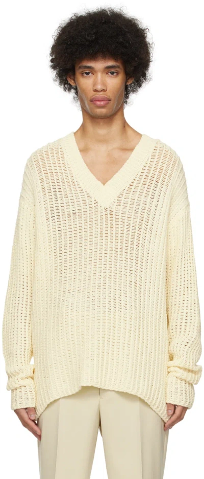 Commas Off-white V-neck Sweater