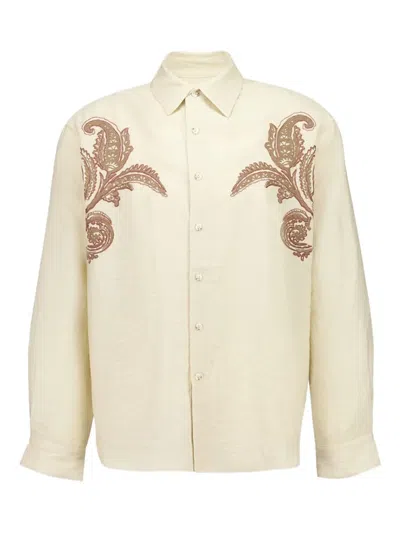 COMMAS PAISLEY-EMBROIDERED LONG-SLEEVE SHIRT