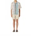 Commas Paradise Floral Camp Collar Shirt In Blue In Blue
