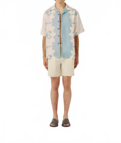 Commas Paradise Floral Camp Collar Shirt In Blue